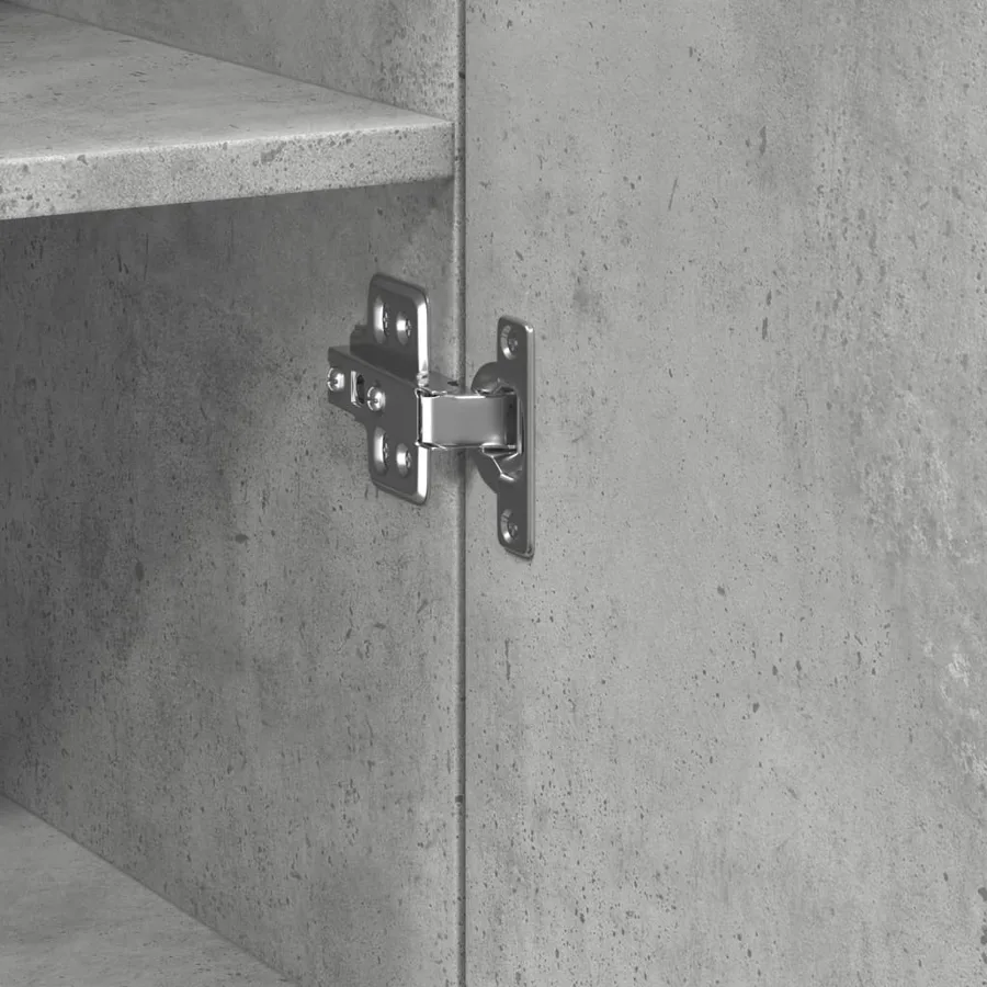 Buffet haut gris béton 30x42,5x185 cm bois d'ingénierie - 6