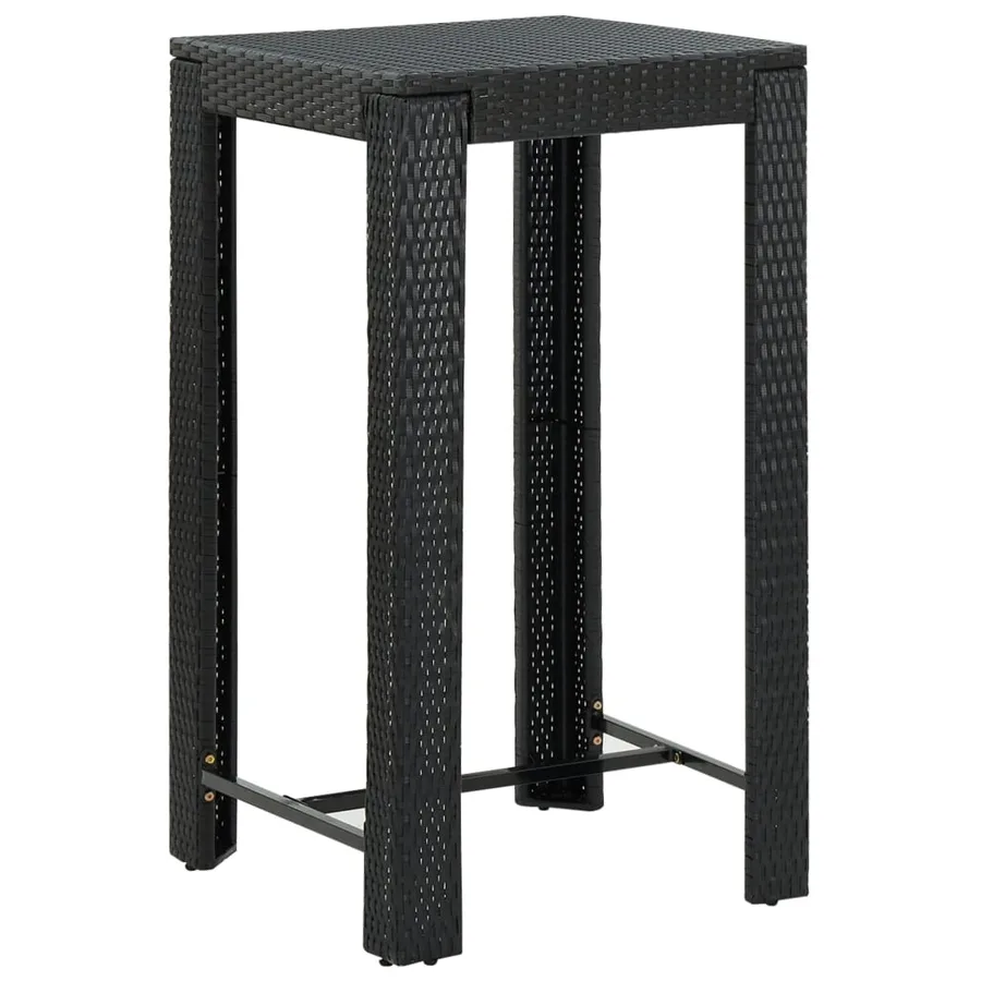 Ensemble de bar de jardin 3 pcs avec coussins noir poly rotin - 5