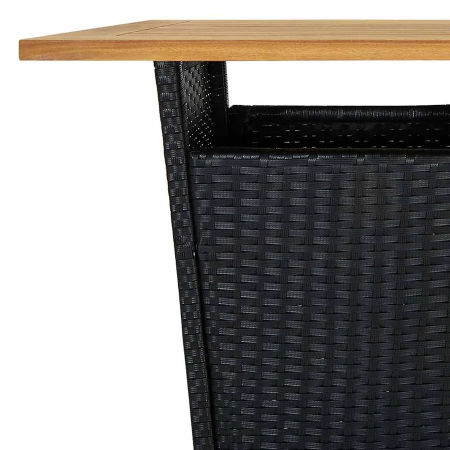 Ensemble de bar de jardin 3 pcs avec coussins noir poly rotin - 7