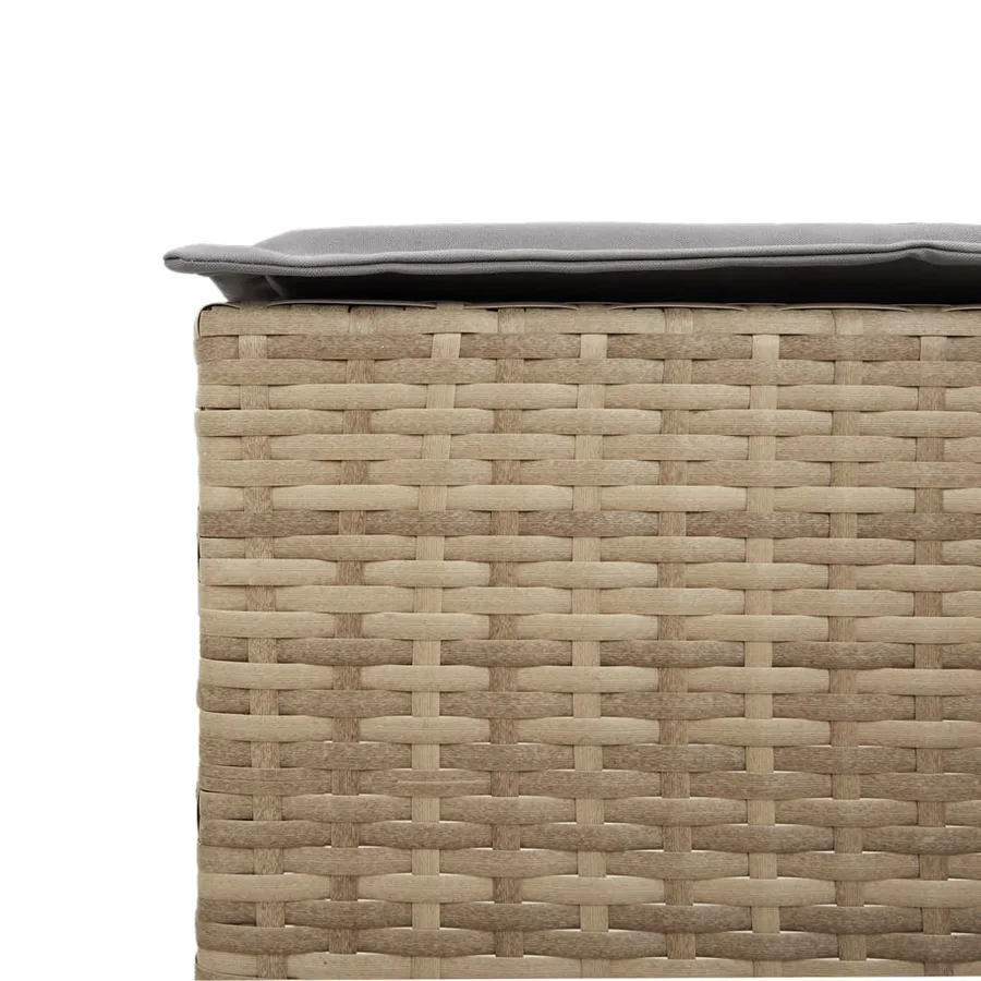 Tabourets de bar jardin avec coussins lot de 2 beige poly rotin - 8