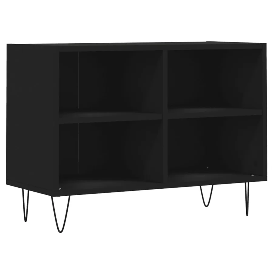 Meuble TV noir 69,5 x 30 x 50 cm bois d'ingénierie - 2