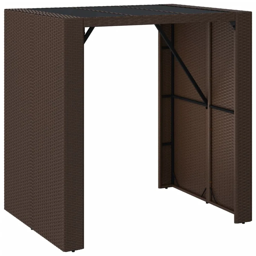 Ensemble de bar de jardin avec coussins 5 pcs marron poly rotin - 5