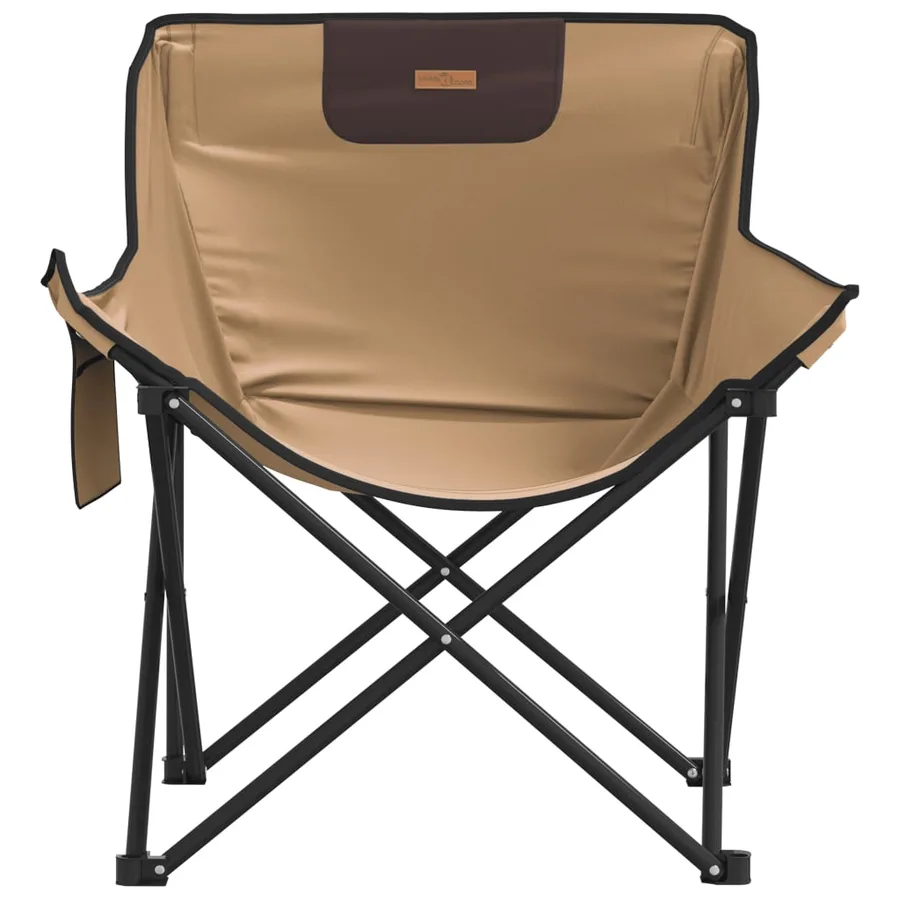 Chaise de camping avec poche pliable lot de 2 marron - 5