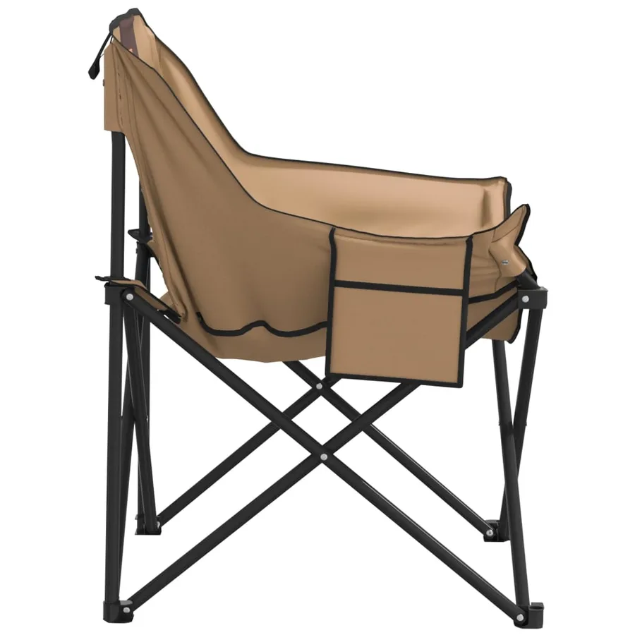 Chaise de camping avec poche pliable lot de 2 marron - 7