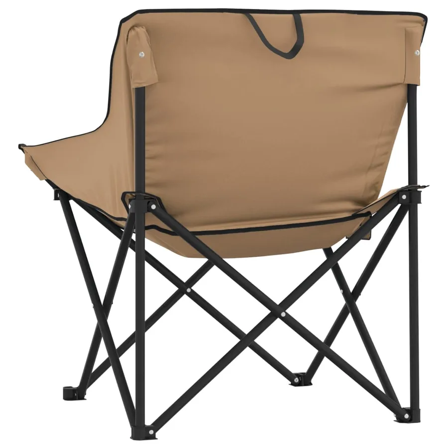 Chaise de camping avec poche pliable lot de 2 marron - 8