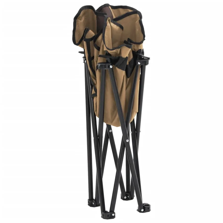 Chaise de camping avec poche pliable lot de 2 marron - 9