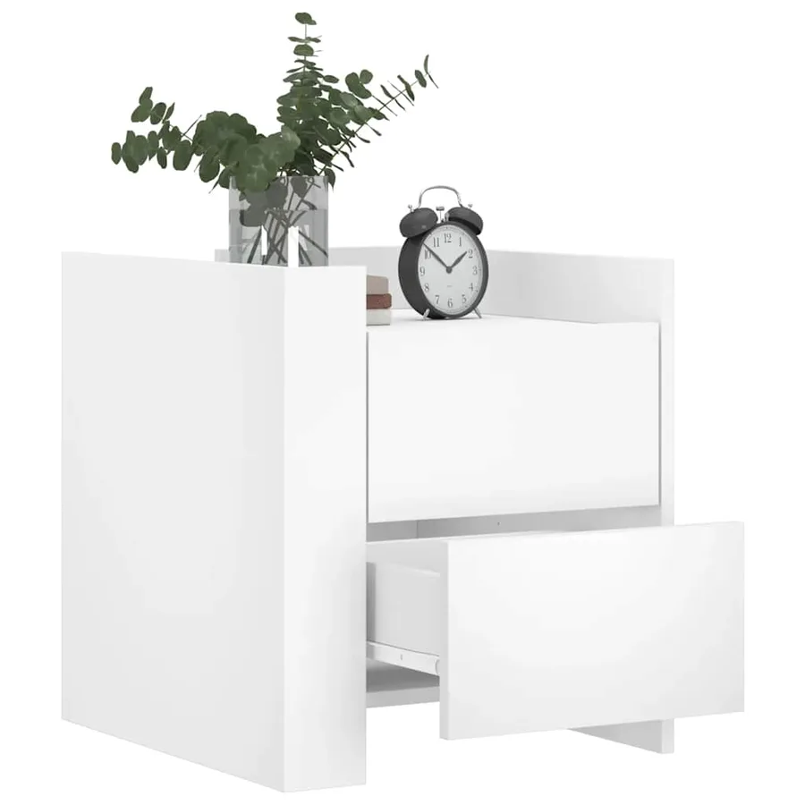 Table de chevet blanc 45x50x50 cm bois d’ingénierie - 3