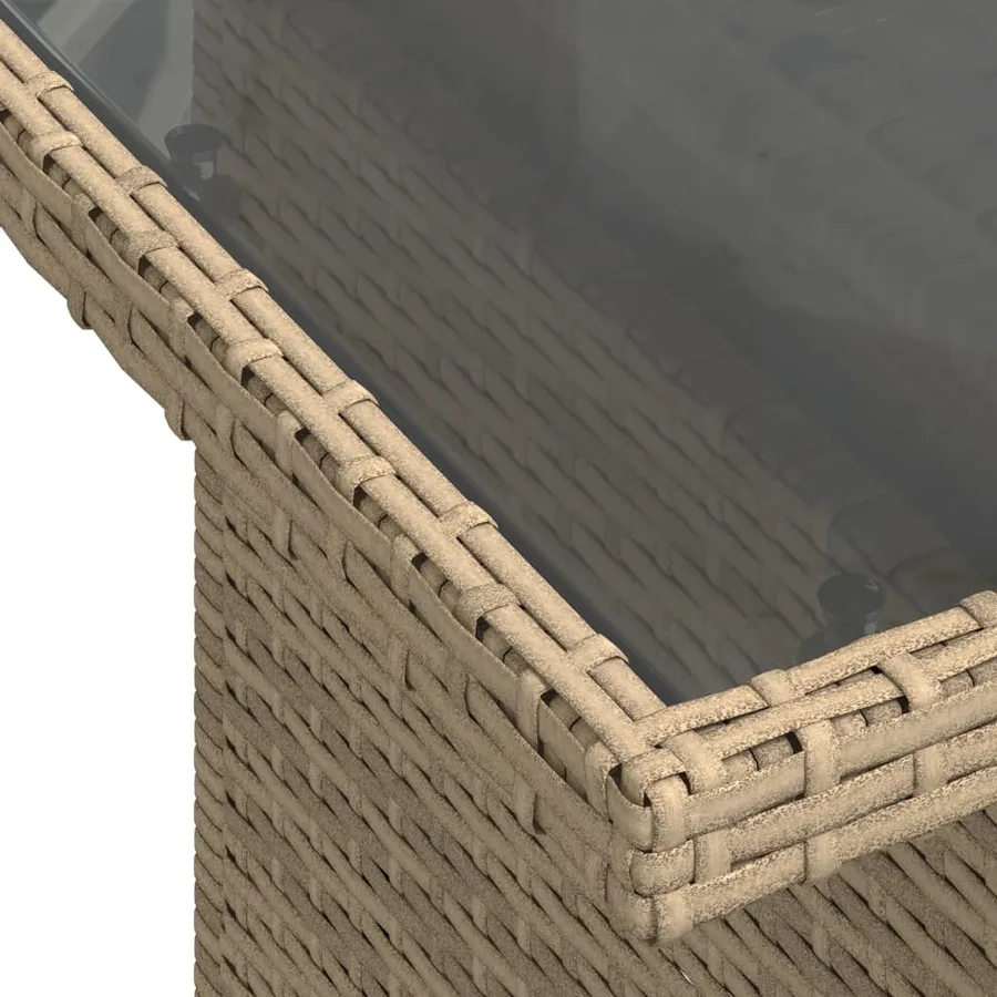 Salon de jardin avec coussins 6 pcs beige résine tressée - 8