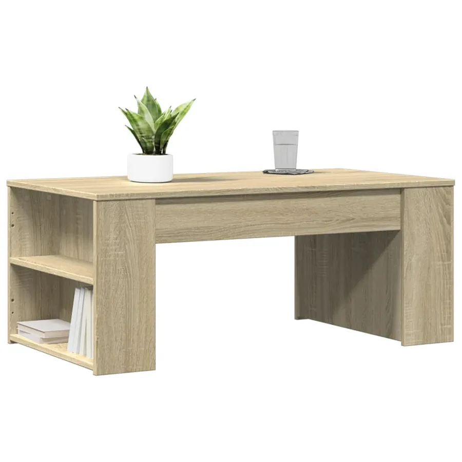 Table basse chêne sonoma 102x55x42 cm bois d'ingénierie - 3