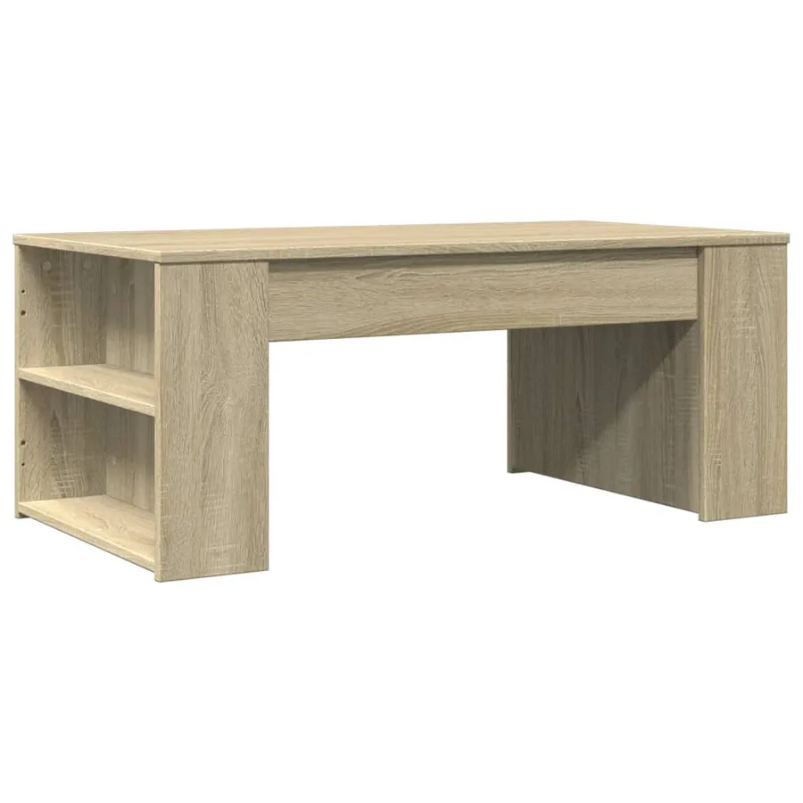 Table basse chêne sonoma 102x55x42 cm bois d'ingénierie - 6