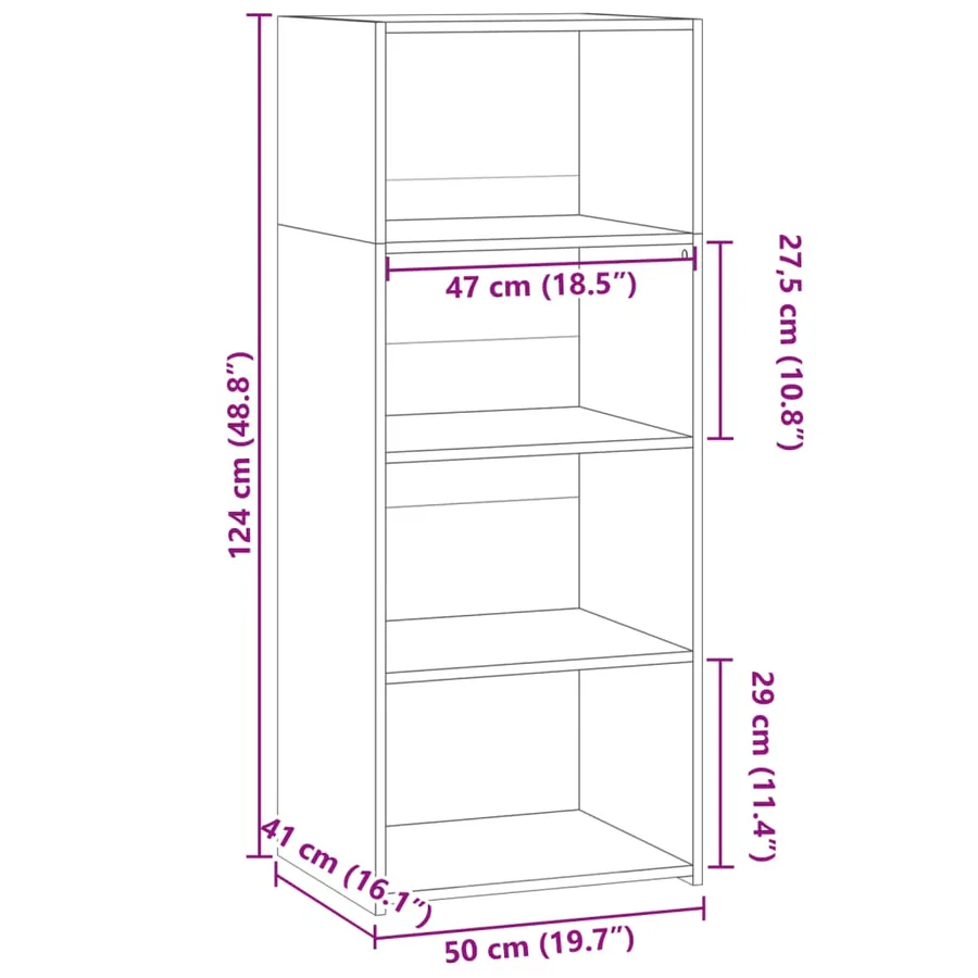 Buffet haut blanc 50x41x124 cm bois d'ingénierie - 9