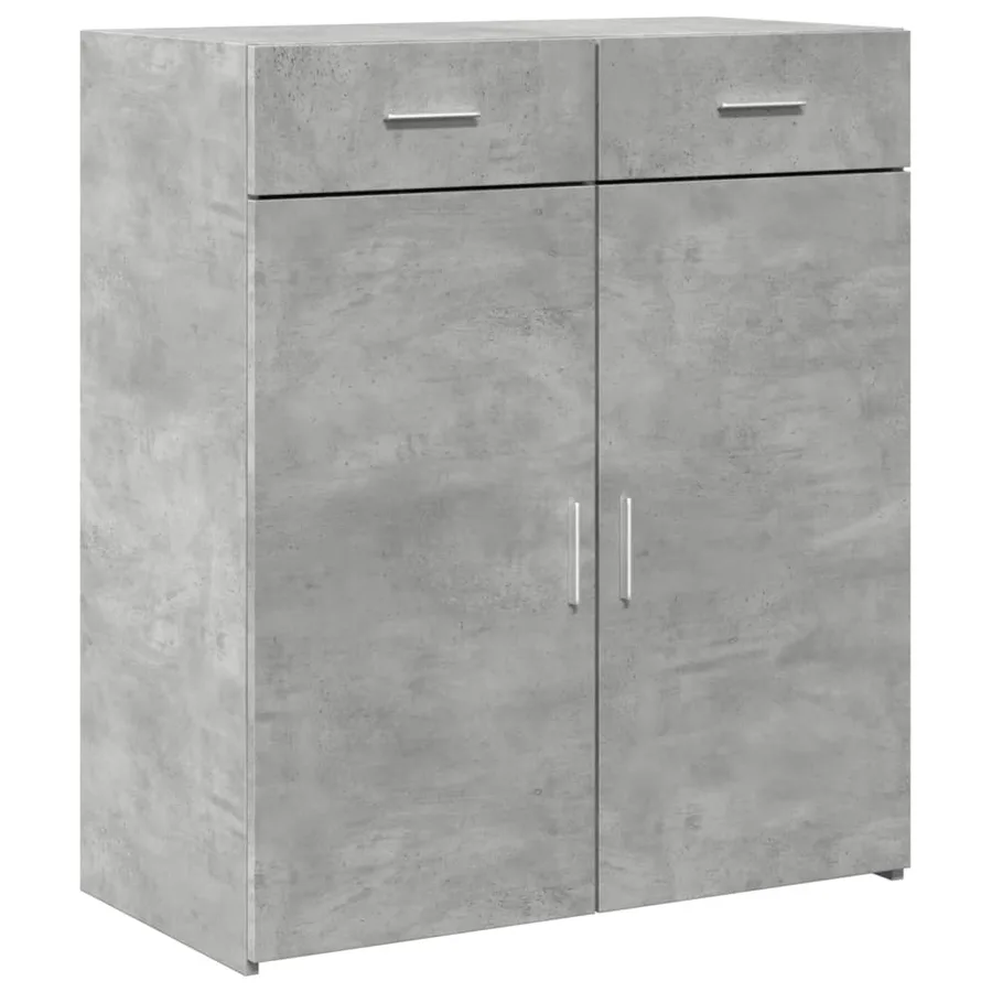 Buffet gris béton 80x42,5x93 cm bois d'ingénierie - 2