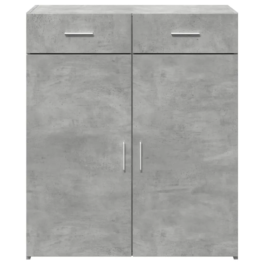 Buffet gris béton 80x42,5x93 cm bois d'ingénierie - 3