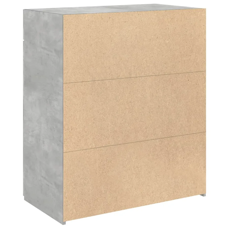 Buffet gris béton 80x42,5x93 cm bois d'ingénierie - 4