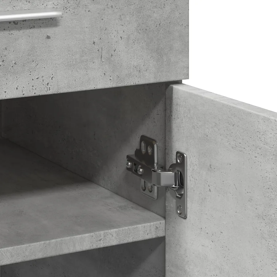 Buffet gris béton 80x42,5x93 cm bois d'ingénierie - 6