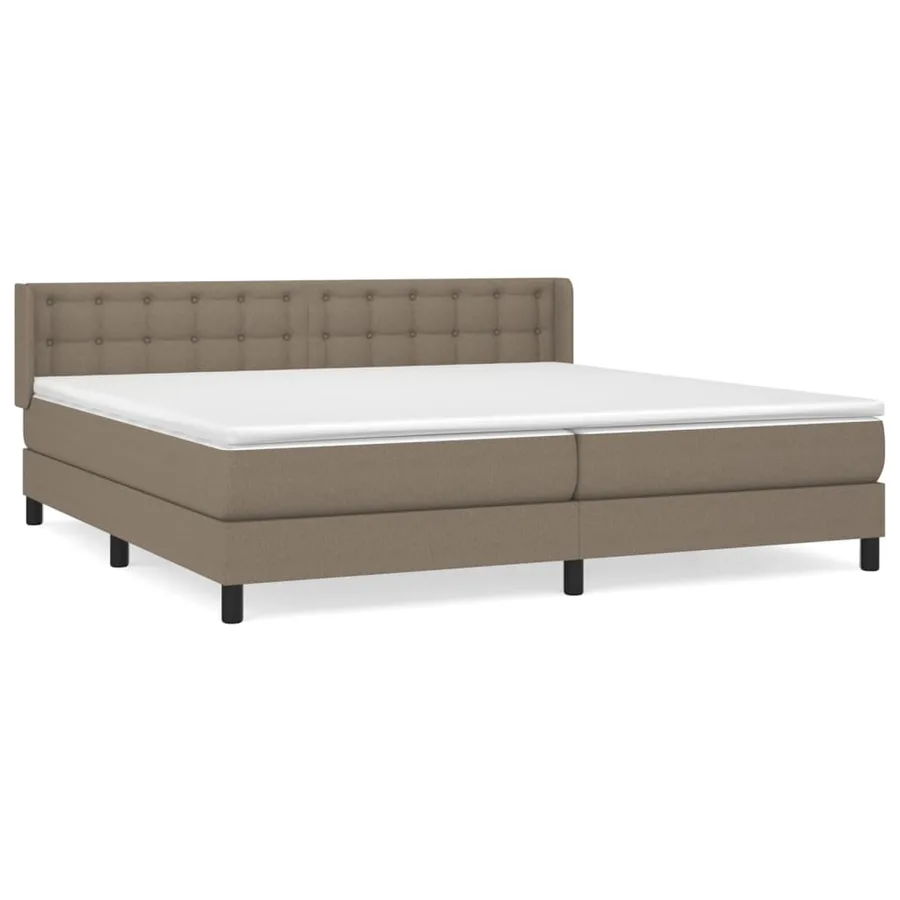 Sommier à lattes de lit avec matelas Taupe 200x200 cm Tissu - 2