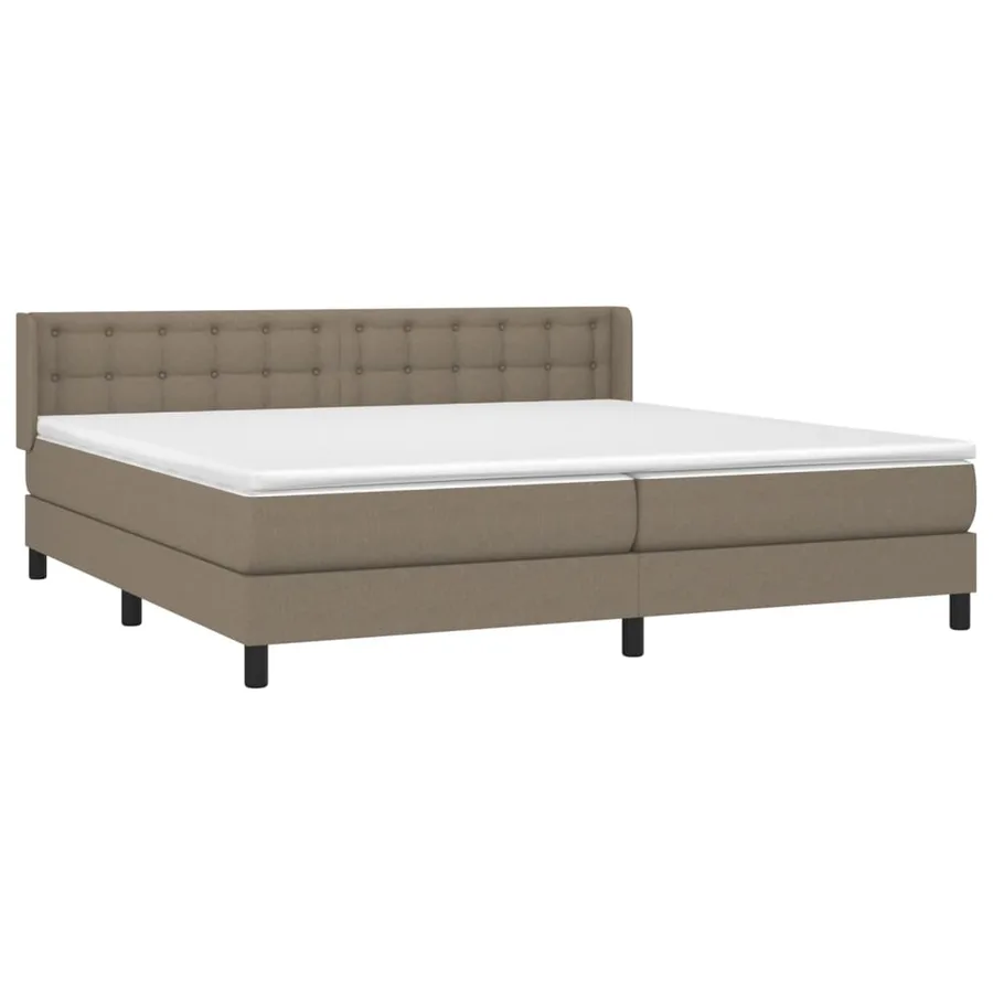 Sommier à lattes de lit avec matelas Taupe 200x200 cm Tissu - 3