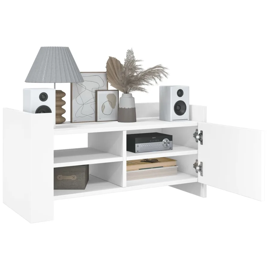 Meuble TV blanc 80x35x40 cm bois d’ingénierie - 3