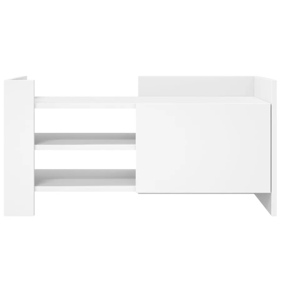 Meuble TV blanc 80x35x40 cm bois d’ingénierie - 4