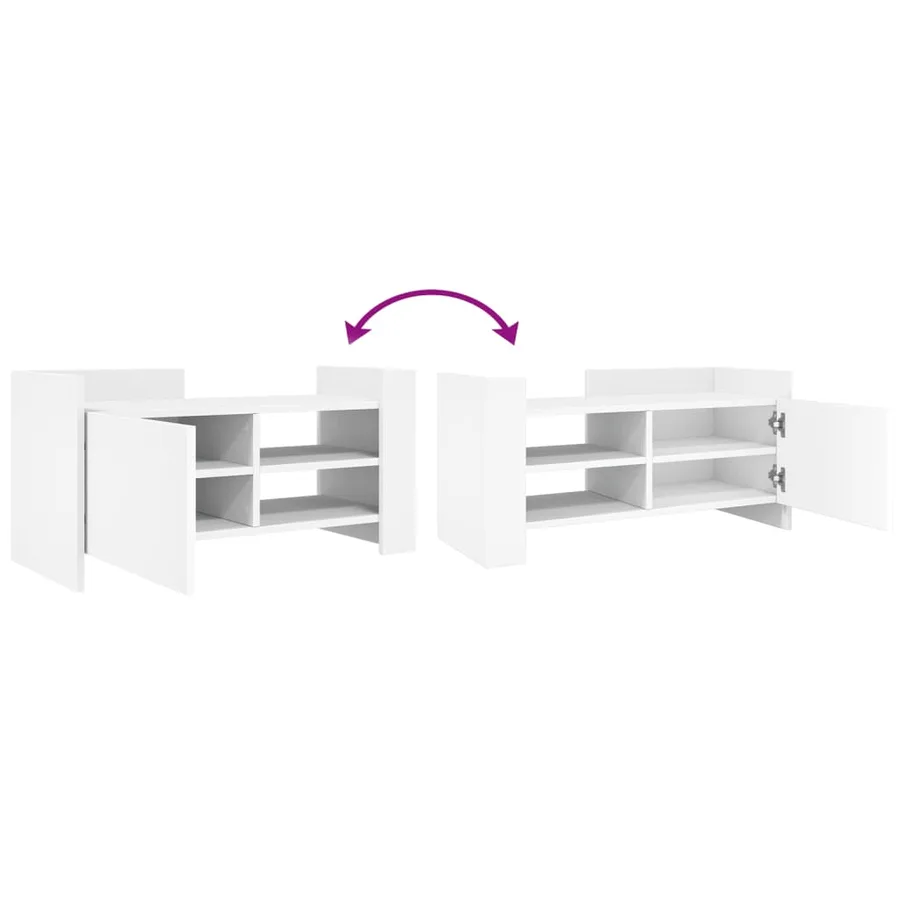 Meuble TV blanc 80x35x40 cm bois d’ingénierie - 8
