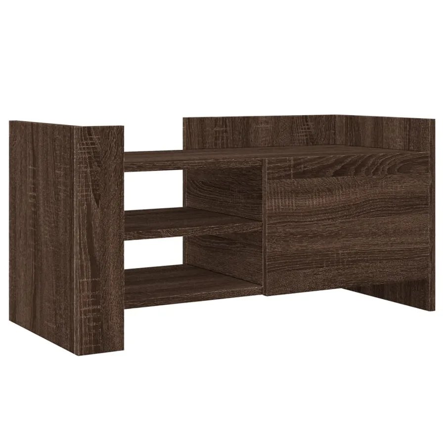 Meuble TV chêne marron 80x35x40 cm bois d'ingénierie - 2