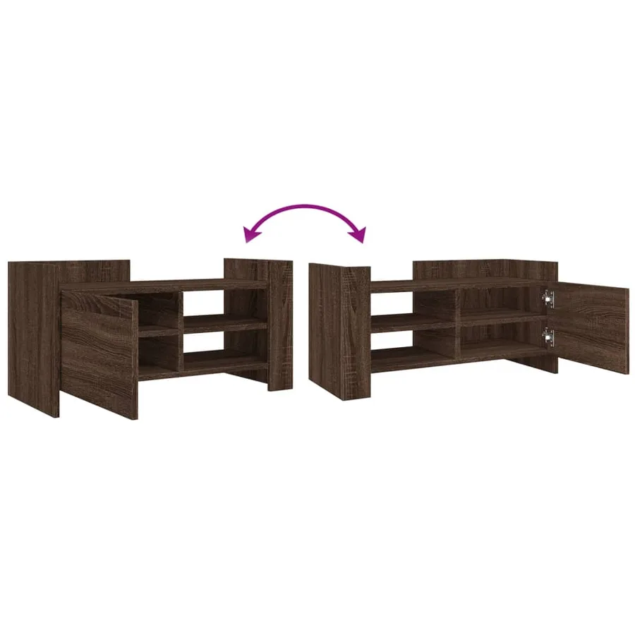 Meuble TV chêne marron 80x35x40 cm bois d'ingénierie - 7