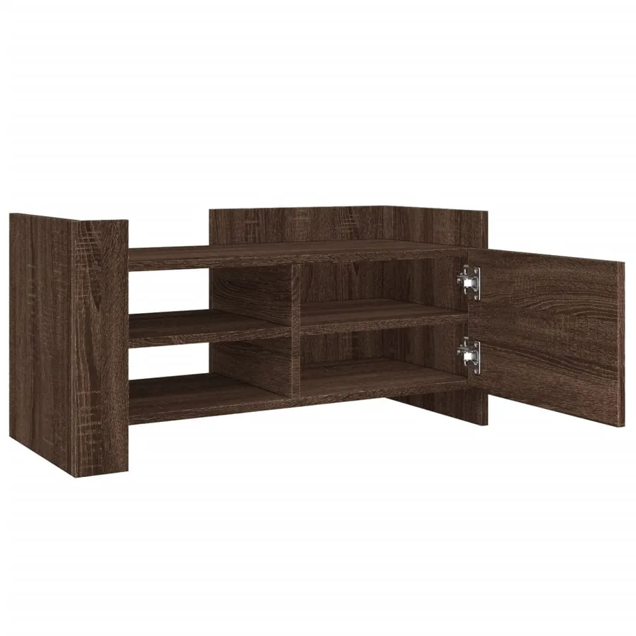 Meuble TV chêne marron 80x35x40 cm bois d'ingénierie - 8