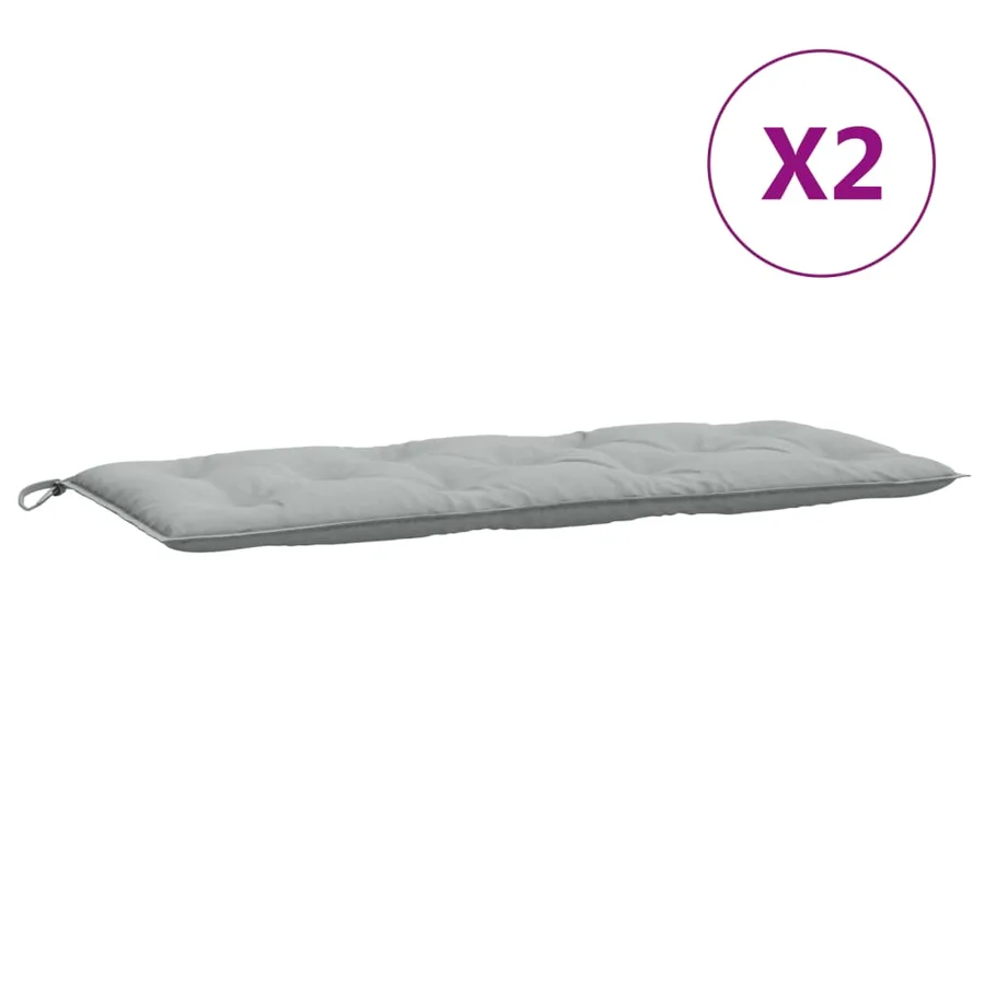 Coussins de banc de jardin lot de 2 gris clair mélangé tissu - 4
