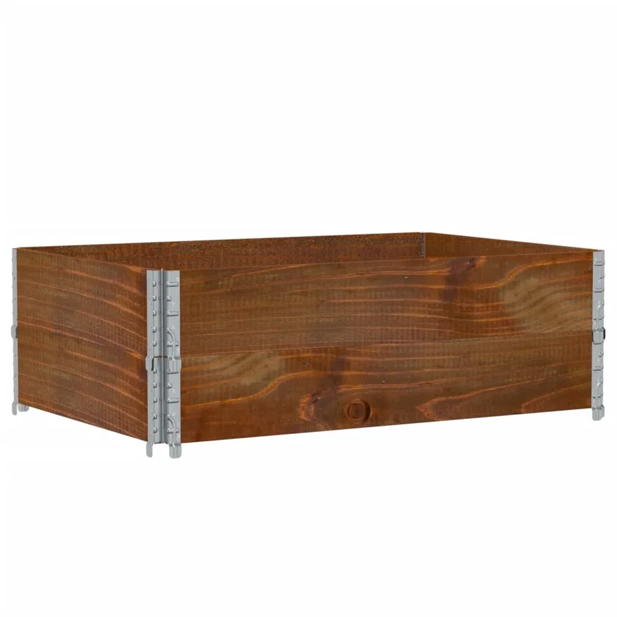 Jardinière marron 120x80 cm bois massif de pin - 2