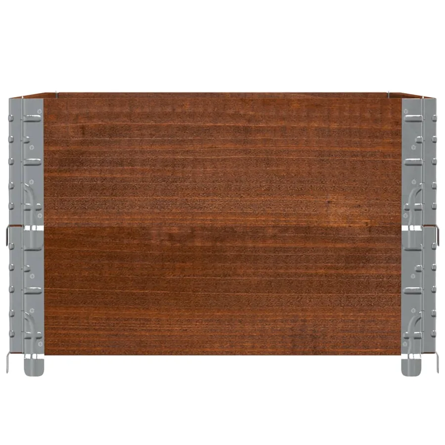 Jardinière marron 80x60 cm bois massif de pin - 4