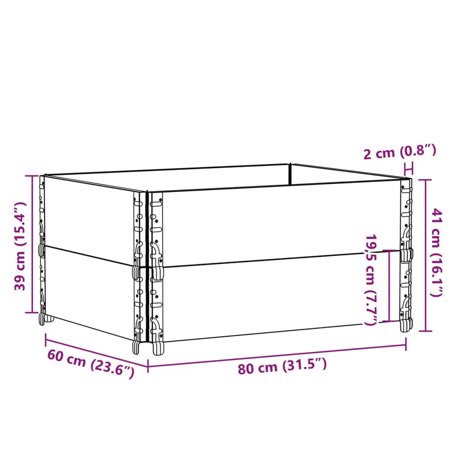 Jardinière marron 80x60 cm bois massif de pin - 8