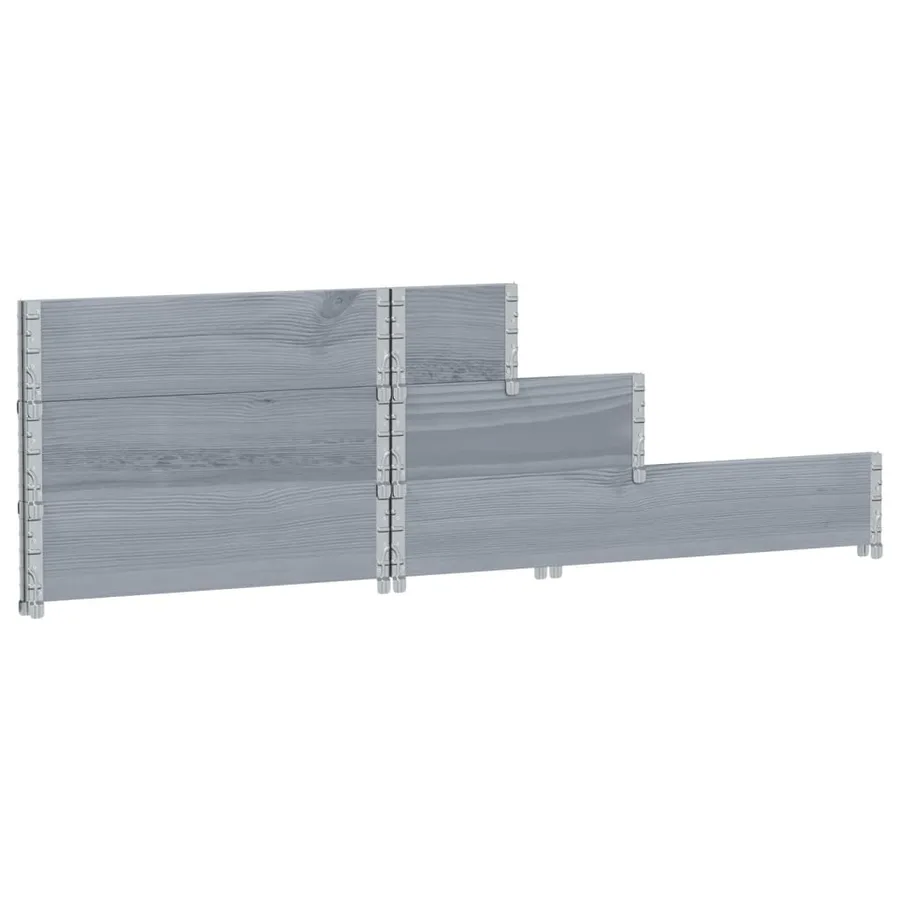 Lit surélevé à 3 niveaux gris 120x80 cm bois de pin massif - 6