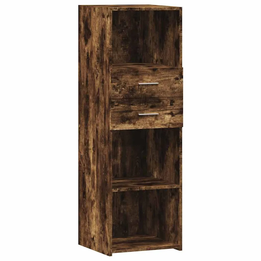 Buffet haut chêne fumé 40x42,5x124 cm bois d'ingénierie - 2