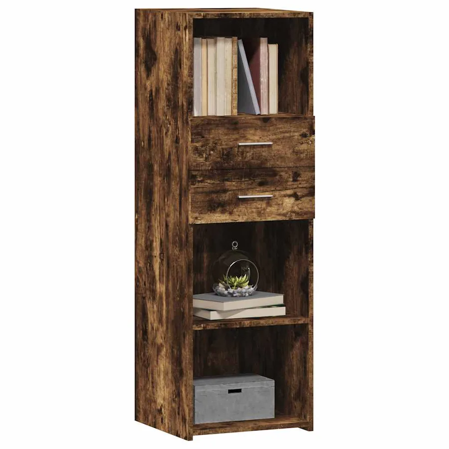 Buffet haut chêne fumé 40x42,5x124 cm bois d'ingénierie - 3