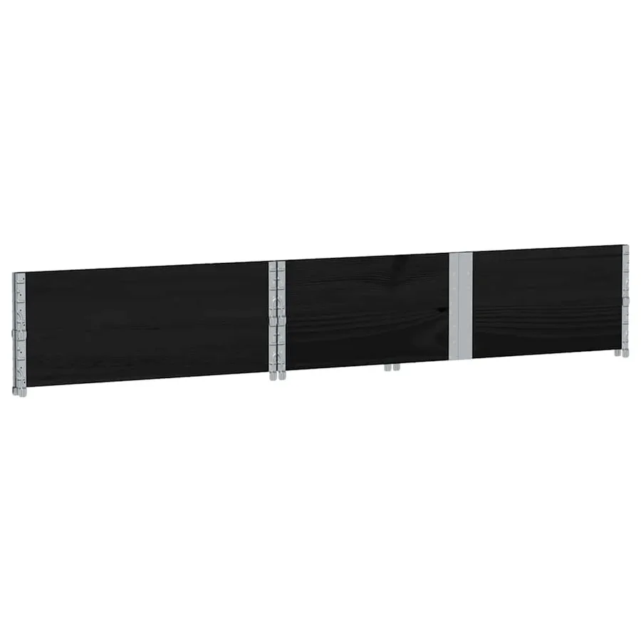 Jardinière noir 150x100 cm bois massif de pin - 4