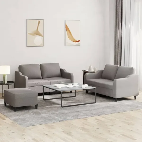 Ensemble de canapés 3 pcs avec coussins Taupe Tissu