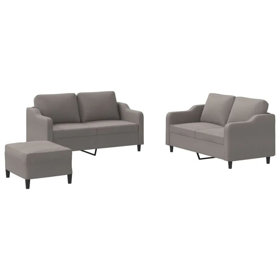 Ensemble de canapés 3 pcs avec coussins Taupe Tissu - 2
