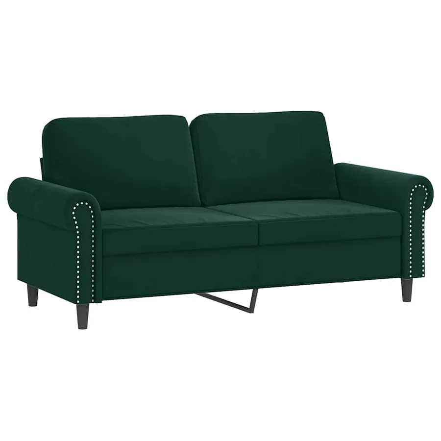 Ensemble de canapés 3 pcs avec coussins Vert foncé Velours - 4