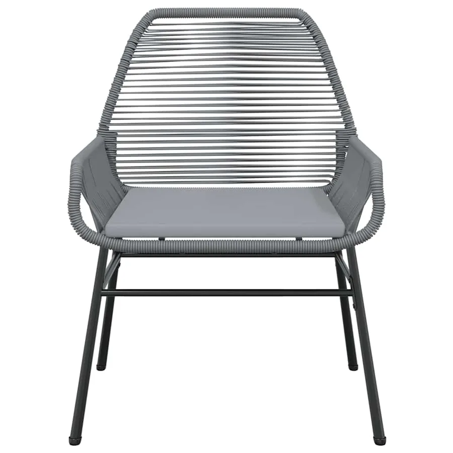 Chaises de jardin lot de 2 avec coussins gris résine tressée - 5