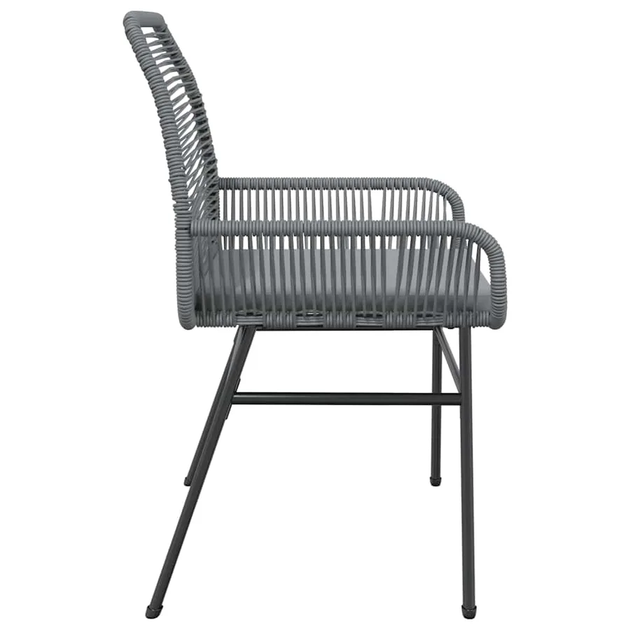 Chaises de jardin lot de 2 avec coussins gris résine tressée - 6
