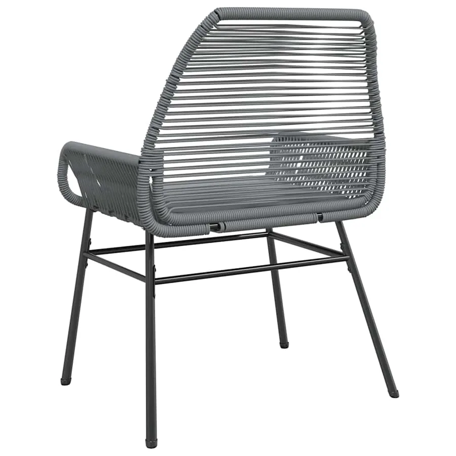 Chaises de jardin lot de 2 avec coussins gris résine tressée - 7