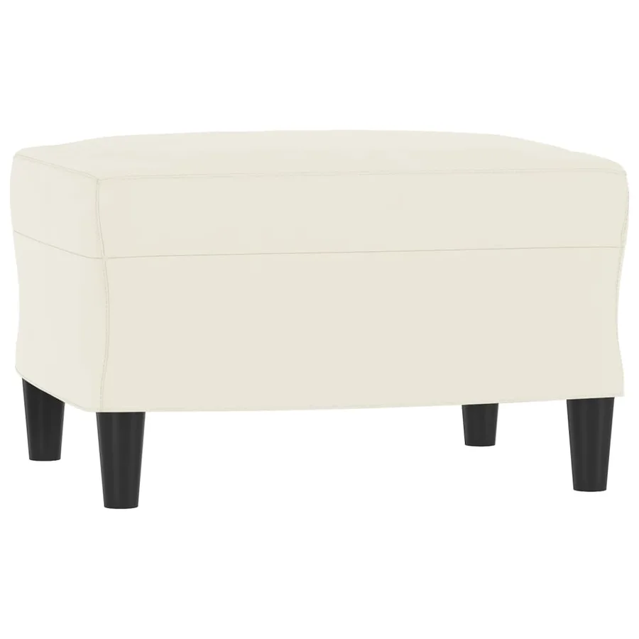 Canapé à 3 places avec repose-pieds Crème 180 cm Velours - 5