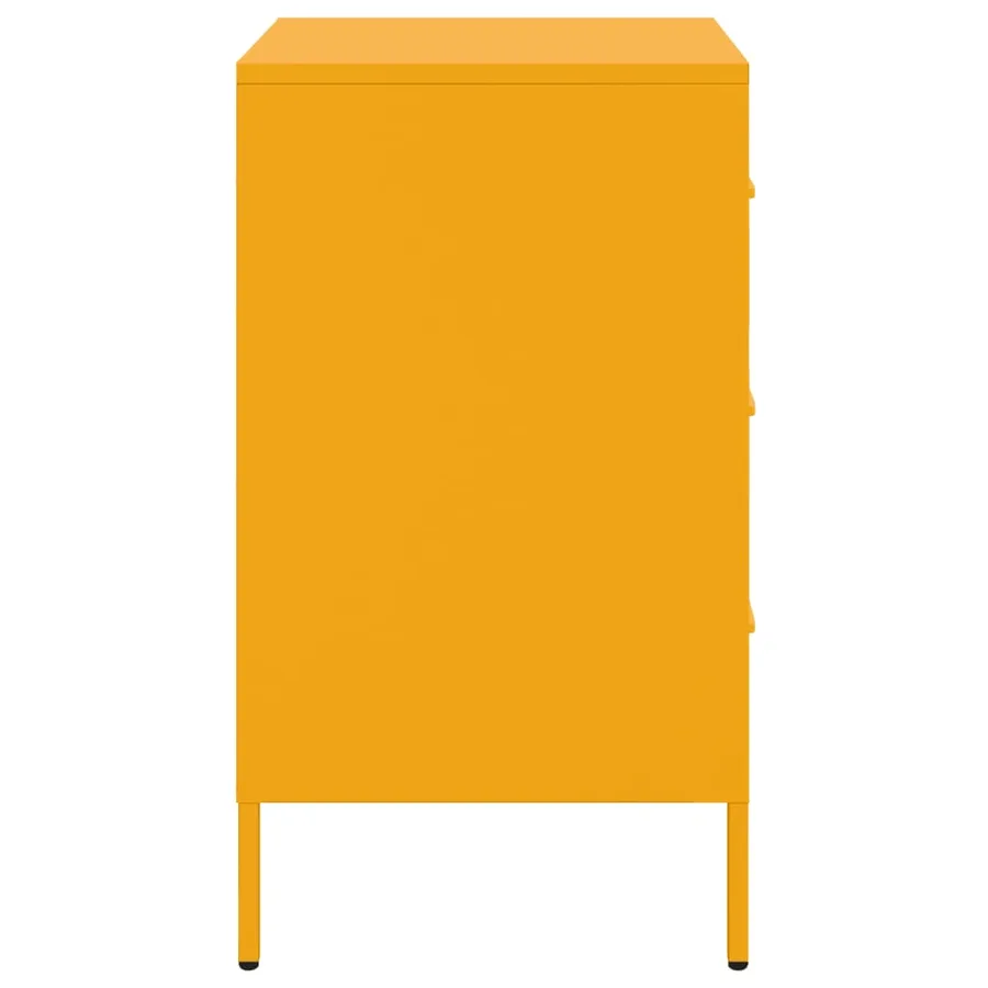 Table de chevet jaune moutarde 36x39x68 cm acier - 7