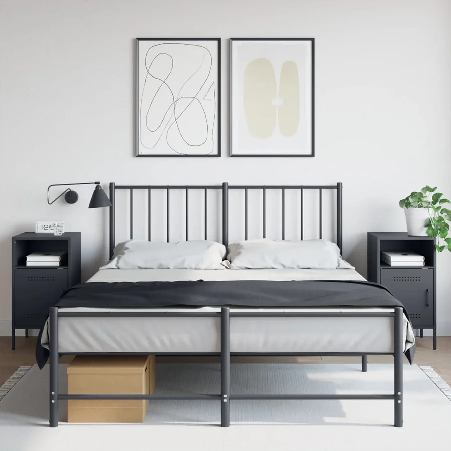 Tables de chevet 2 pcs anthracite 36x39x68 cm acier