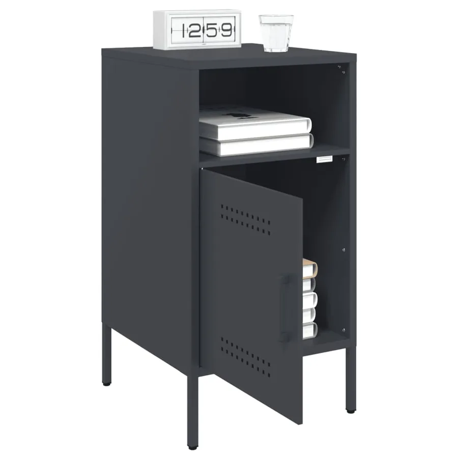 Tables de chevet 2 pcs anthracite 36x39x68 cm acier - 4