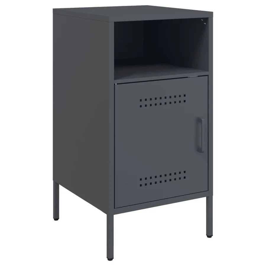 Tables de chevet 2 pcs anthracite 36x39x68 cm acier - 5