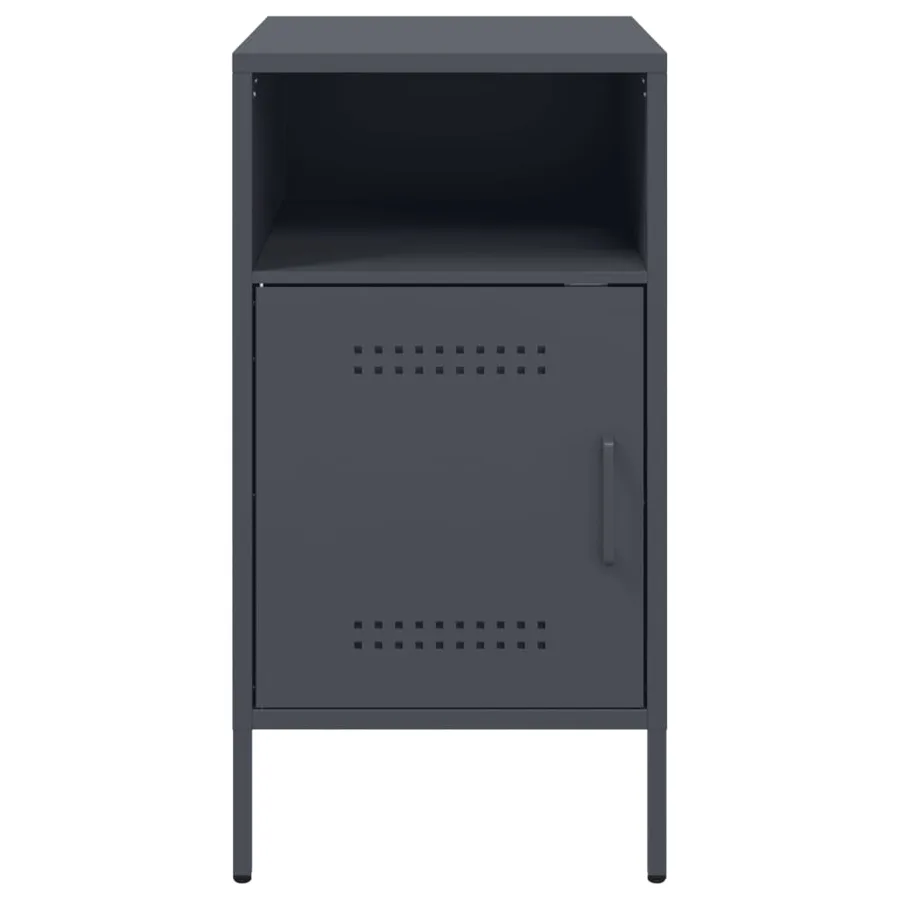 Tables de chevet 2 pcs anthracite 36x39x68 cm acier - 6
