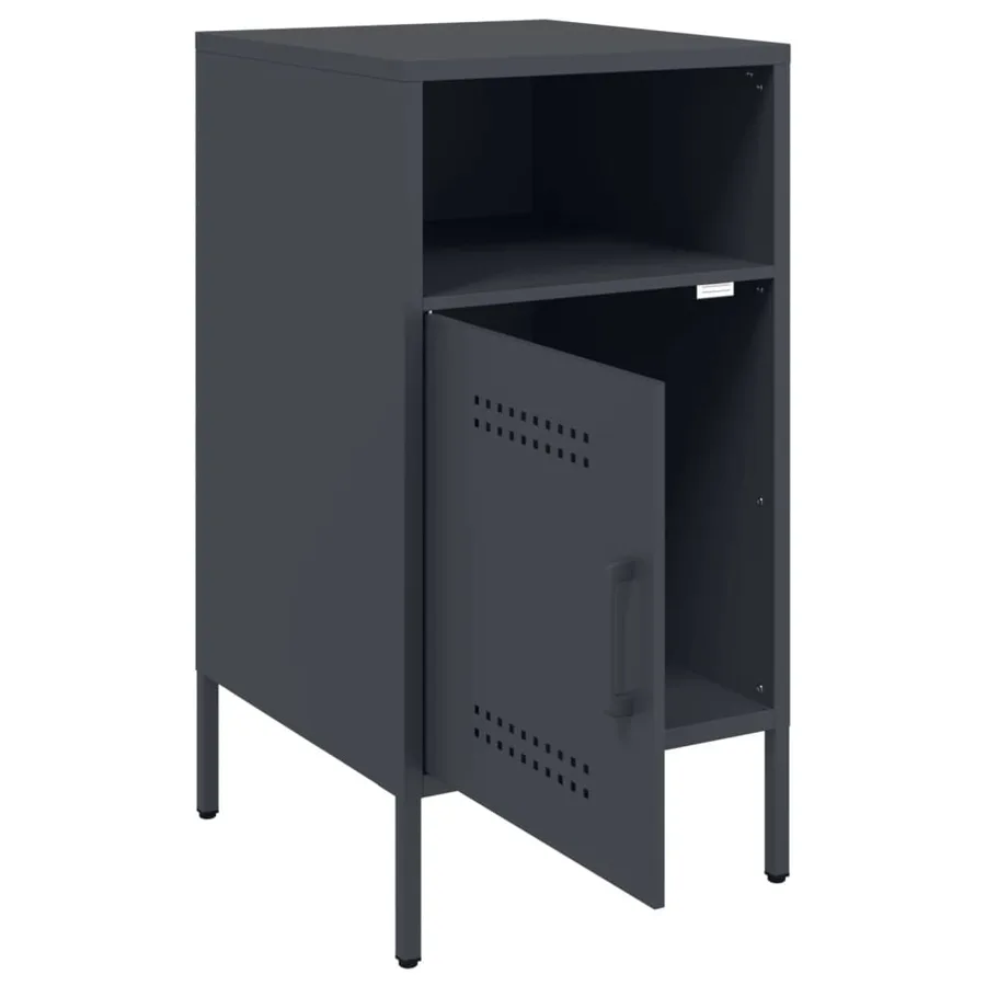 Tables de chevet 2 pcs anthracite 36x39x68 cm acier - 9