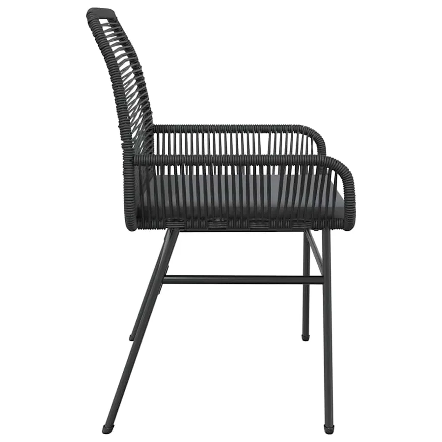 Chaises de jardin lot de 2 avec coussins noir résine tressée - 6
