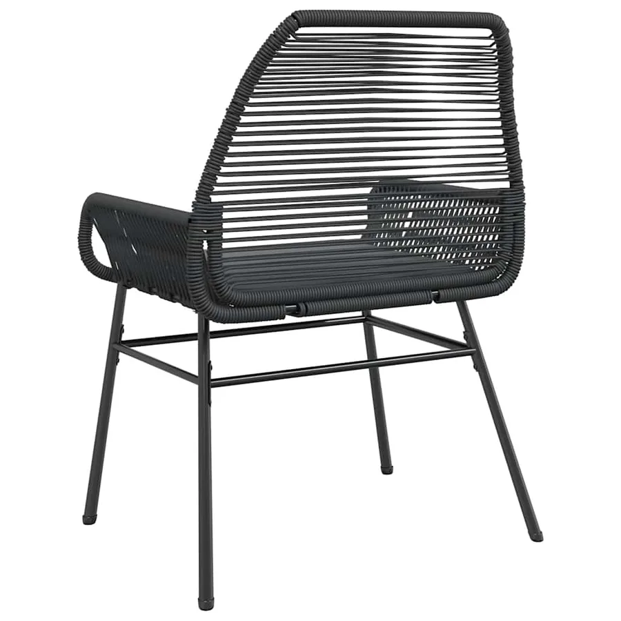 Chaises de jardin lot de 2 avec coussins noir résine tressée - 7
